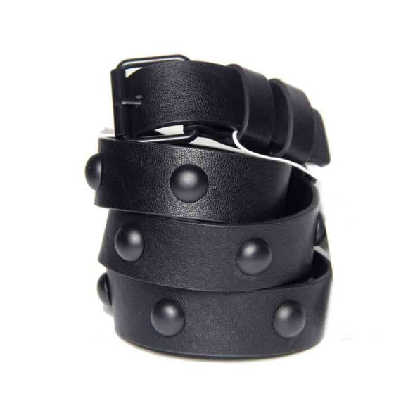 Bershka Vegan Casual Belt Black Raised Domes Pattern Men's Size 38 - Picture 1 of 1